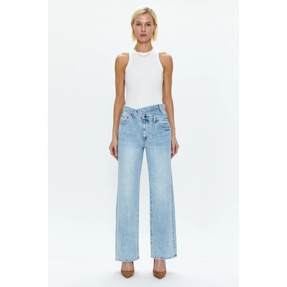 Pistola Bobbie Mid Rise Loose Straight Leg w/ Crossover In Nelson Wash‎ Size 32 - Picture 1 of 7